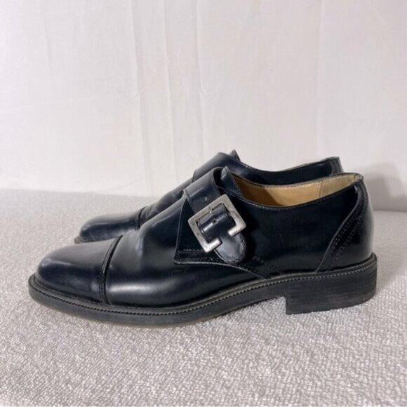 Vintage Pegabo Black Leather Monk Strap Dress Shoes 40 - Picture 5 of 12
